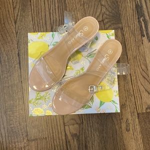 Clear block heels - 3 inch